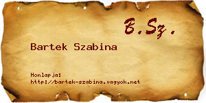 Bartek Szabina névjegykártya